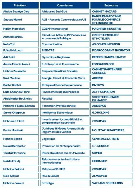 Les nouvelles instances dirigeantes de la CGEM Les nouvelles instances dirigeantes de la CGEM