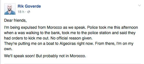 Un journaliste hollandais refoulé du Maroc Un journaliste hollandais refoulé du Maroc