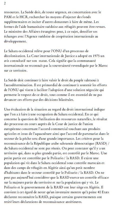Document: comment la Suède a défini sa position sur le Sahara Document: comment la Suède a défini sa position sur le Sahara