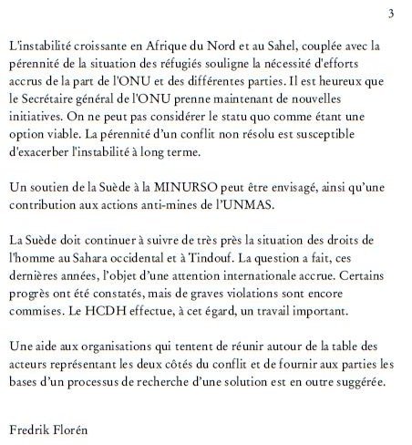 Document: comment la Suède a défini sa position sur le Sahara Document: comment la Suède a défini sa position sur le Sahara