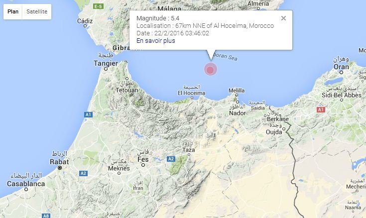 Nouveau séisme au large d'Al Hoceima Nouveau séisme au large d'Al Hoceima