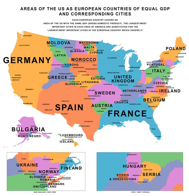 A richesse égale, voici la place du Maroc aux USA (carte suprenante) A richesse égale, voici la place du Maroc aux USA (carte suprenante)