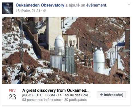 L'Observatoire de l'Oukaïmeden et la Nasa dévoilent une nouvelle découverte ce mercredi L'Observatoire de l'Oukaïmeden et la Nasa dévoilent une nouvelle découverte ce mercredi