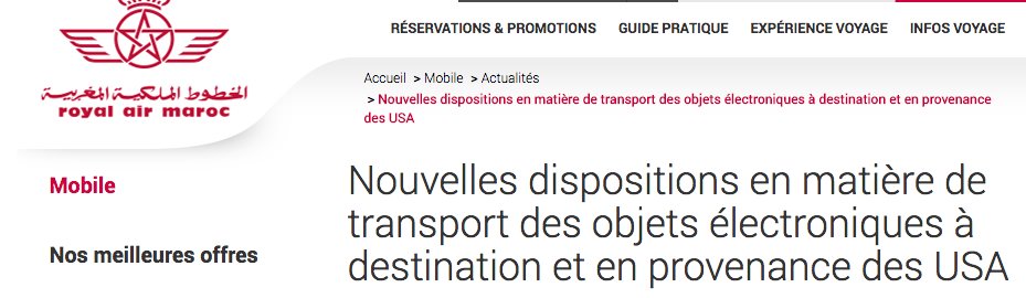 USA: Prochaine interdiction des appareils électroniques sur des vols du Moyen-Orient USA: Prochaine interdiction des appareils électroniques sur des vols du Moyen-Orient