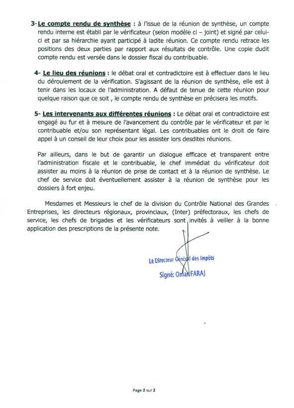 Contrôle fiscal: Une circulaire de la DGI pour “favoriser le dialogue avec le contribuable” Contrôle fiscal: Une circulaire de la DGI pour “favoriser le dialogue avec le contribuable”