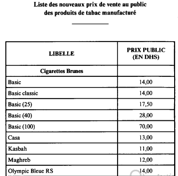 Voici les nouveaux prix des cigarettes brunes Voici les nouveaux prix des cigarettes brunes