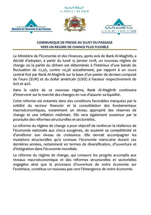 La flexibilité des changes entre en vigueur lundi 15 janvier La flexibilité des changes entre en vigueur lundi 15 janvier