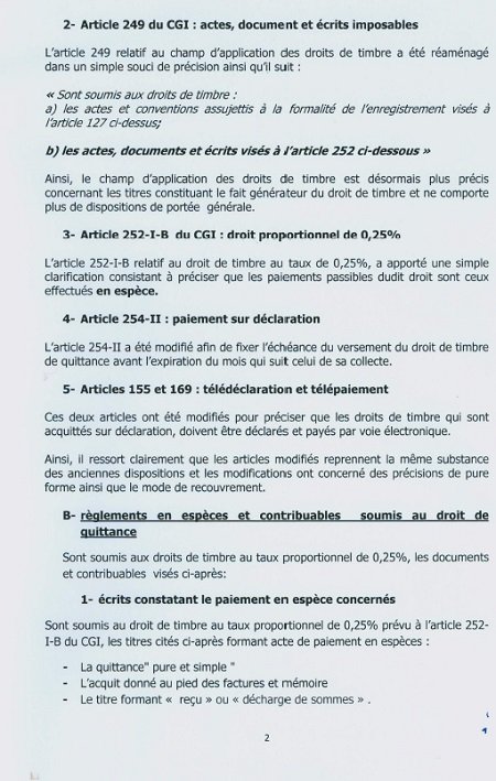 Tout savoir sur les droits de timbre de quittance: une note de la Direction des impôts Tout savoir sur les droits de timbre de quittance: une note de la Direction des impôts