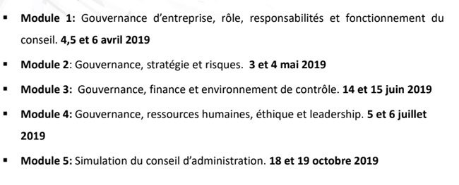 Lancement du certificat des administrateurs de sociétés Lancement du certificat des administrateurs de sociétés