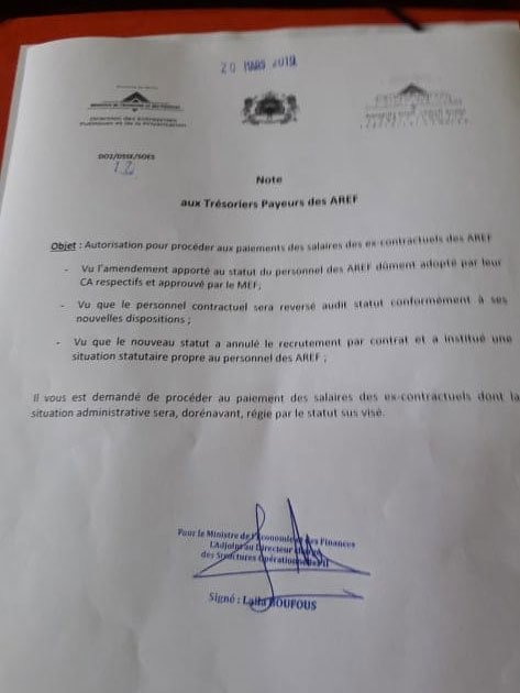 Les AREFs vont payer les salaires des ex-contractuels Les AREFs vont payer les salaires des ex-contractuels