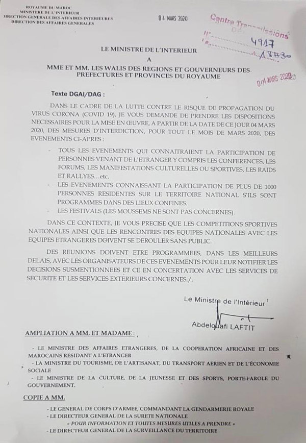Coronavirus: le gouvernement interdit plusieurs types de rassemblements Coronavirus: le gouvernement interdit plusieurs types de rassemblements