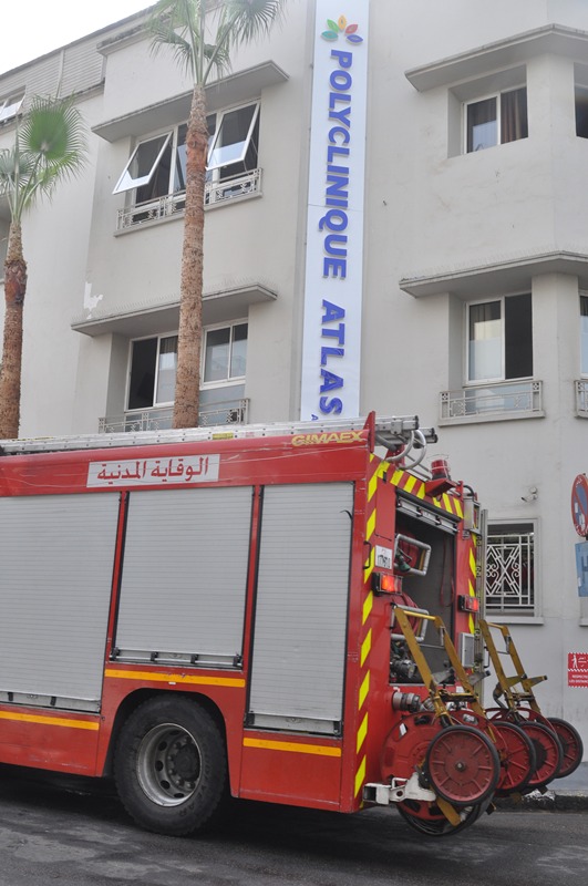 Incendie dans une clinique à Casablanca Incendie dans une clinique à Casablanca