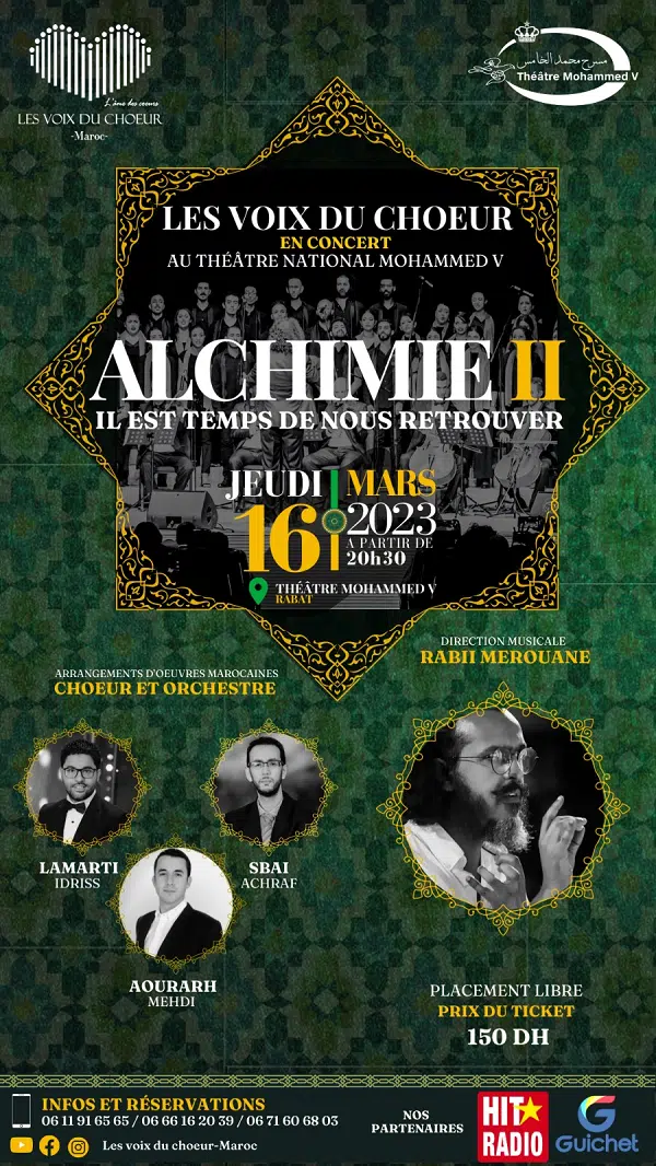 La chorale “Les Voix du Chœur” célèbre le patrimoine musical marocain le 16 mars à Rabat La chorale “Les Voix du Chœur” célèbre le patrimoine musical marocain le 16 mars à Rabat