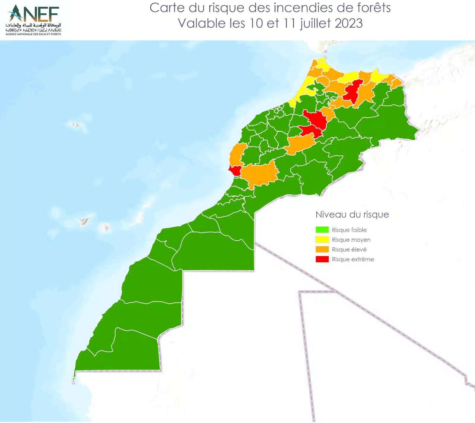 Feux de forêt : risque extrême les 10 et 11 juillet à Agadir, Béni Mellal, Khénifra et Taza Feux de forêt : risque extrême les 10 et 11 juillet à Agadir, Béni Mellal, Khénifra et Taza