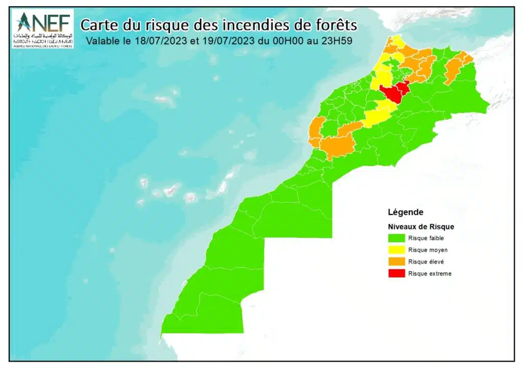 Incendies de forêt : risque “moyen" à "extrême” dans plusieurs provinces mardi et mercredi Incendies de forêt : risque “moyen" à "extrême” dans plusieurs provinces mardi et mercredi