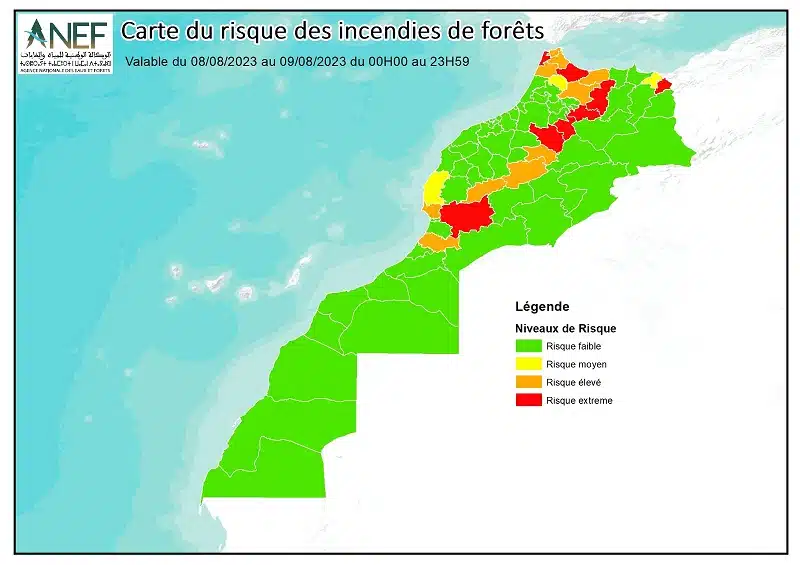 Risque “extrême” de feux de forêt dans 8 provinces Risque “extrême” de feux de forêt dans 8 provinces