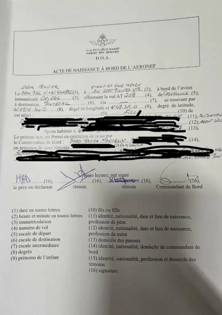 Naissance d'un bébé en plein vol Casablanca-Montreal opéré par RAM Naissance d'un bébé en plein vol Casablanca-Montreal opéré par RAM