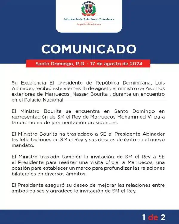 La République Dominicaine reconnaît la marocanité du Sahara La République Dominicaine reconnaît la marocanité du Sahara