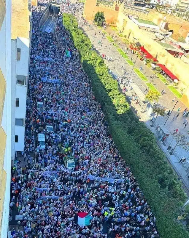 Marée humaine à Rabat dans une grande marche de soutien à la Palestine et au Liban Marée humaine à Rabat dans une grande marche de soutien à la Palestine et au Liban