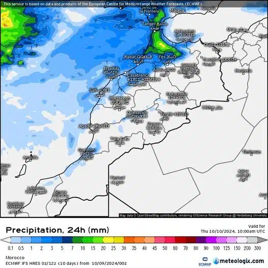 Tempête Kirk : le nord-ouest du Maroc sera légèrement touché Tempête Kirk : le nord-ouest du Maroc sera légèrement touché