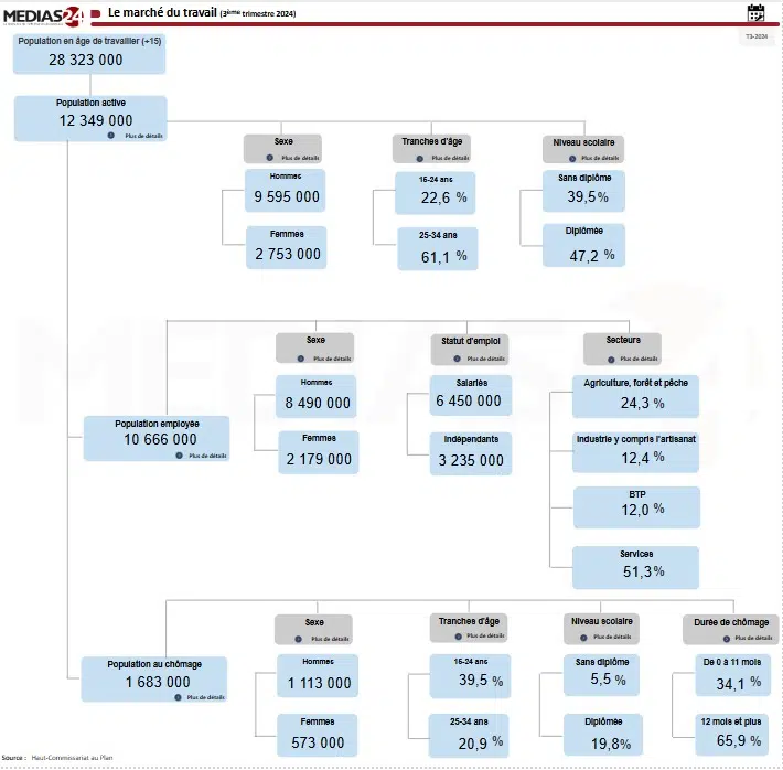 Chômage: 75.000 emplois nets créés au cours des 3 premiers trimestres 2024, les indicateurs continuent de se dégrader à la campagne Chômage: 75.000 emplois nets créés au cours des 3 premiers trimestres 2024, les indicateurs continuent de se dégrader à la campagne