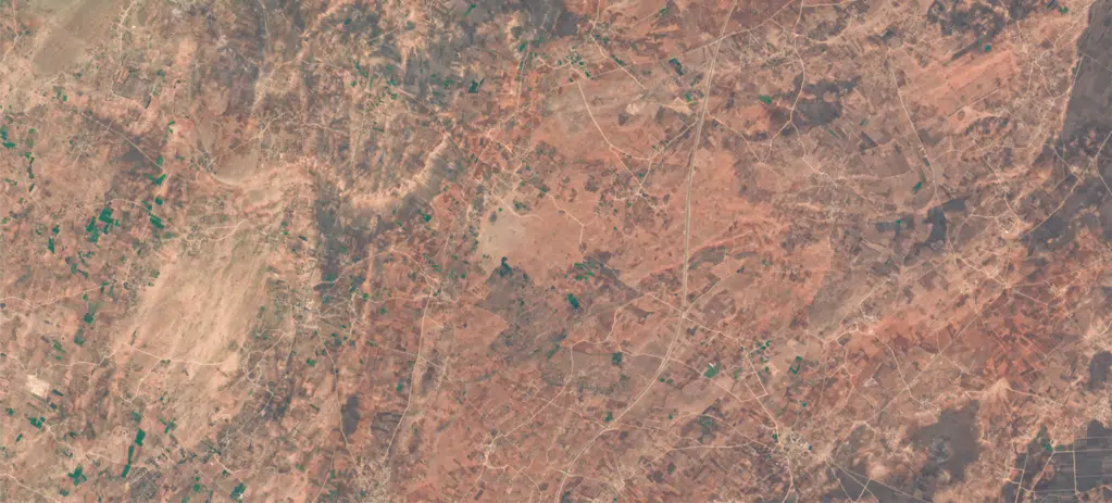 Vue du ciel, l'aridité gagne du terrain au Maroc (images satellite) Vue du ciel, l'aridité gagne du terrain au Maroc (images satellite)