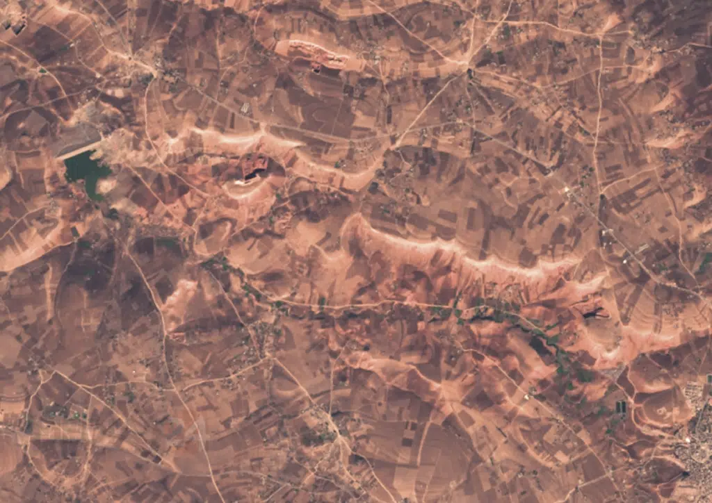 Vue du ciel, l'aridité gagne du terrain au Maroc (images satellite) Vue du ciel, l'aridité gagne du terrain au Maroc (images satellite)