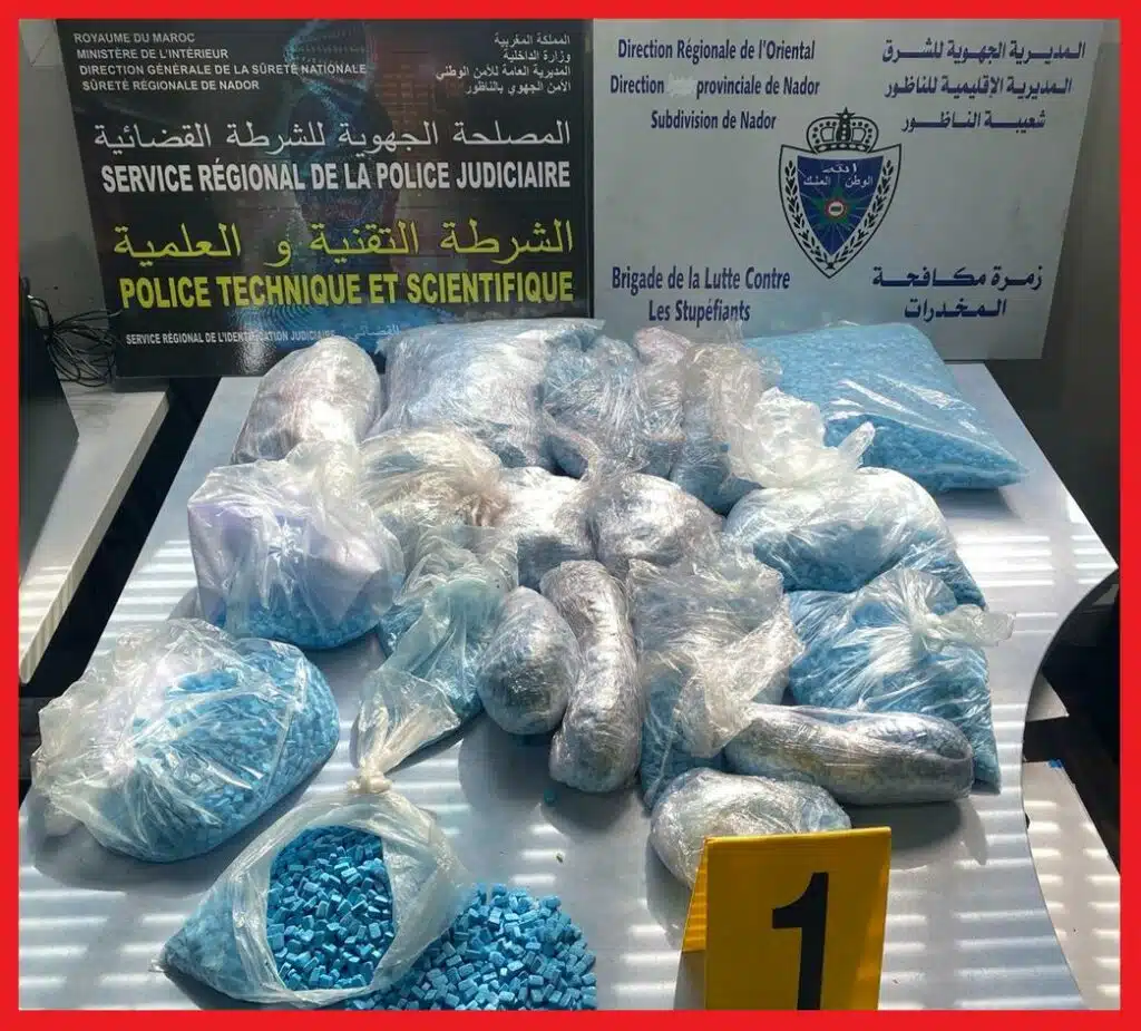Saisie de plus de 53.000 comprimés d'ecstasy à Béni Ansar Saisie de plus de 53.000 comprimés d'ecstasy à Béni Ansar