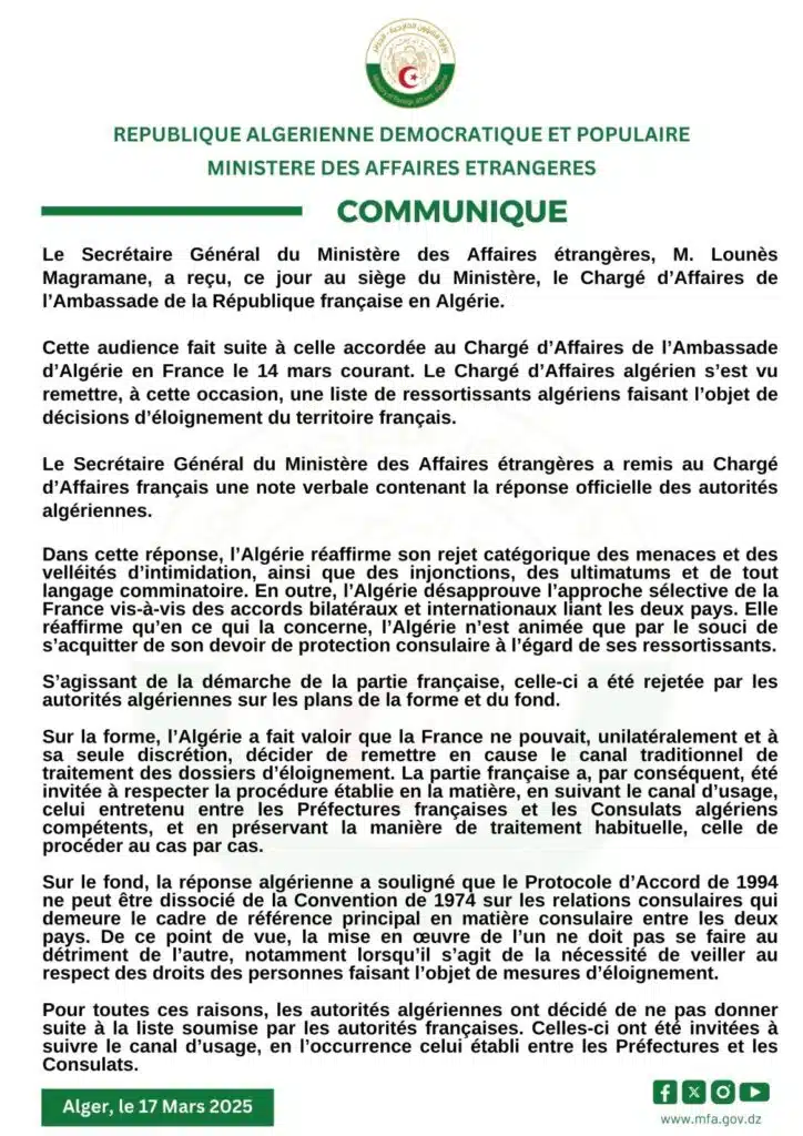 Paris soumet au visa les détenteurs de passeports diplomatiques algériens Paris soumet au visa les détenteurs de passeports diplomatiques algériens
