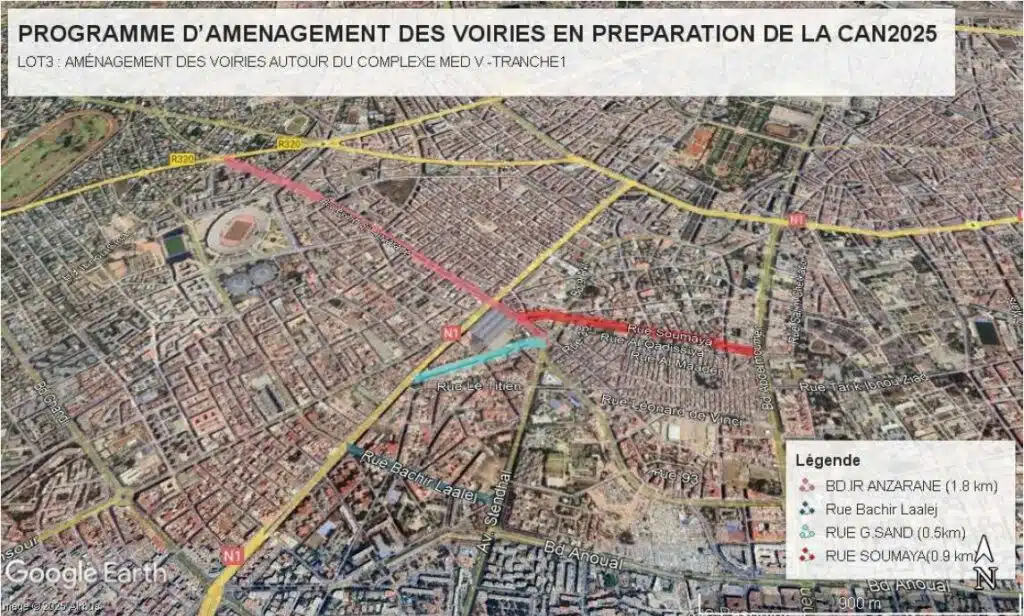 CAN 2025. 396 MDH pour améliorer les voiries autour du complexe Mohammed V CAN 2025. 396 MDH pour améliorer les voiries autour du complexe Mohammed V