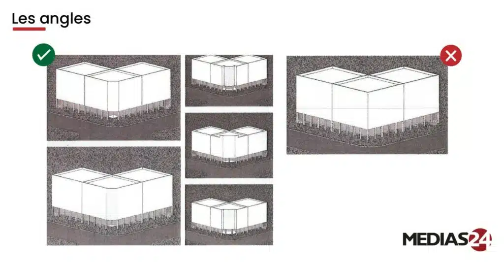 Plan d’aménagement de Marrakech-Ouest : nouvelles prescriptions pour les commerces et les habitations les angles de la façade, ils ne devraient pas montrer des angles droits ou de formes libres ainsi que des dortiques à largeur ou nombre variable d'une façade à l'autre.