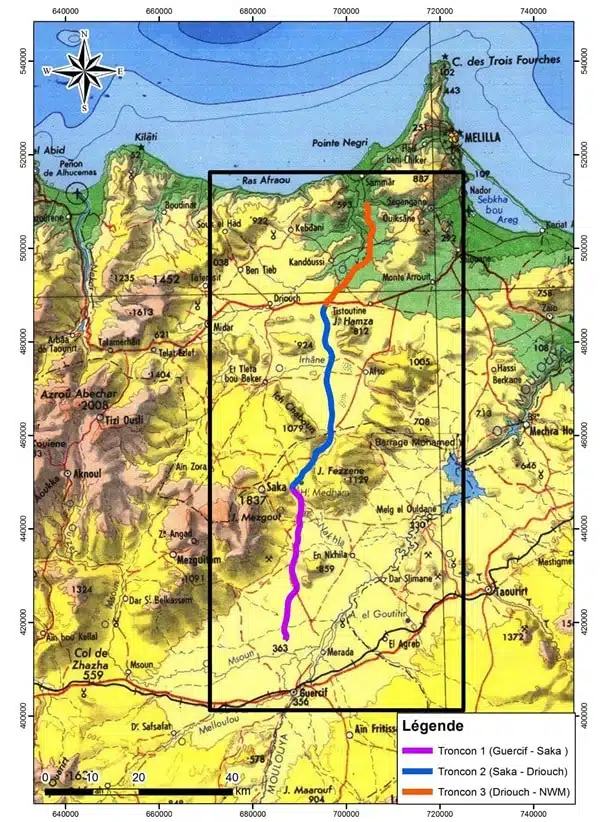 Autoroute Guercif-Nador : les travaux achevés à 50% sur la section Nador L'autoroute Guercif-Nador est divisé en trois grandes sections