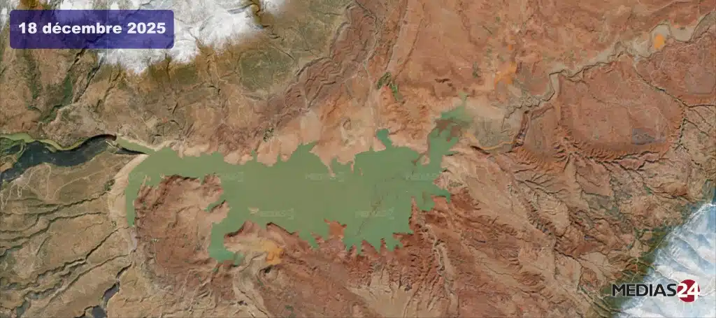 Oum Er-Rbia : reprise nette des principaux barrages, Bin El Ouidane et Hansali en forte hausse (images satellites) 2024
