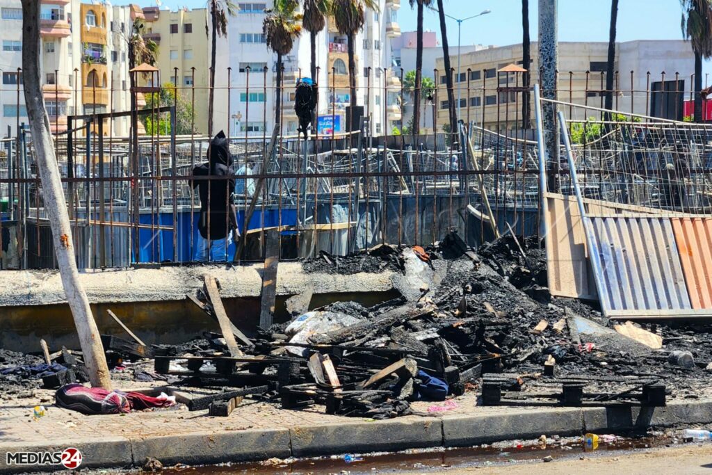 Incendie dans un camp de migrants à côté de la gare Ouled Ziane à Casablanca, pas de victimes