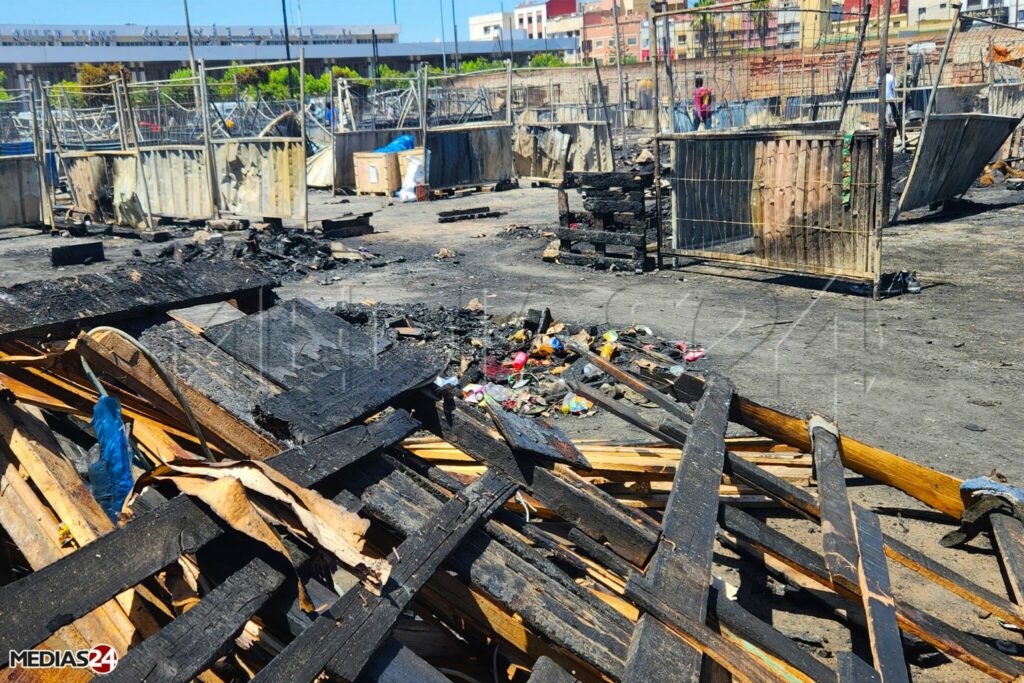 Incendie dans un camp de migrants à côté de la gare Ouled Ziane à Casablanca, pas de victimes