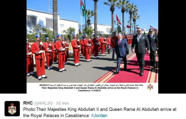 Le Roi et la Reine de Jordanie accueillis officiellement à Casablanca