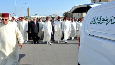 Moulay Rachid et Benkirane aux funérailles de Hassan Al Yaacoubi