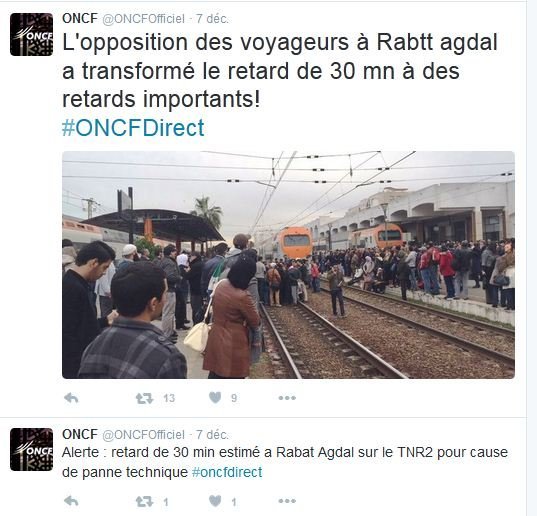 Pour expliquer ses propres retards, l'ONCF accuse ses usagers