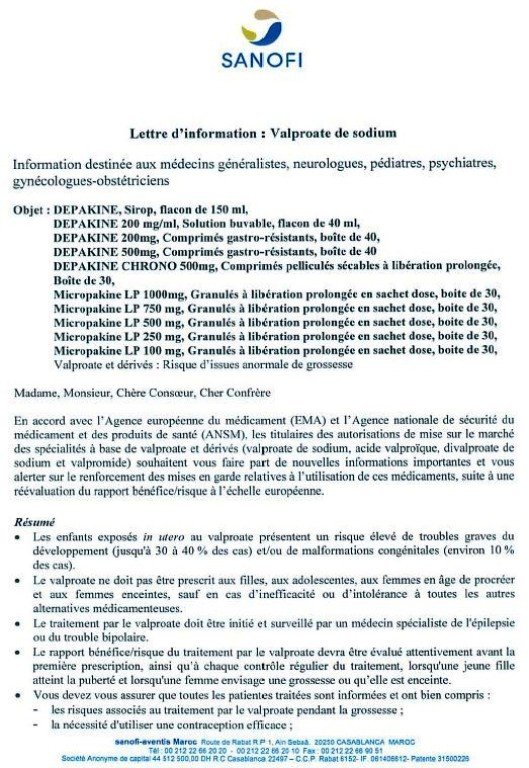 Santé. Maroc: vigilance renforcée sur la Dépakine