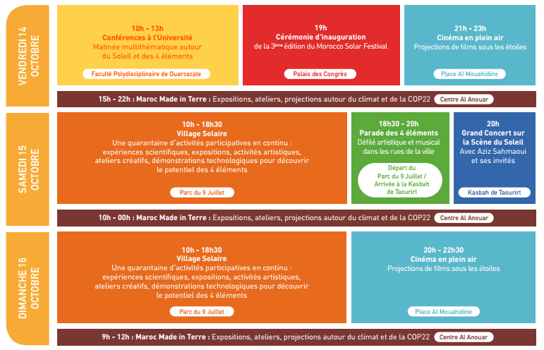 La 3e édition du Morocco Solar festival, du 14 au 16 octobre à Ouarzazate