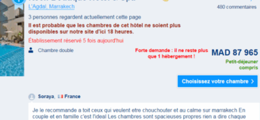 A Marrakech, c’est la ruée. Une chambre d’hôtel est affichée à 97.000 DH!