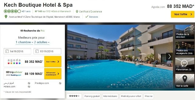 A Marrakech, c’est la ruée. Une chambre d’hôtel est affichée à 97.000 DH!