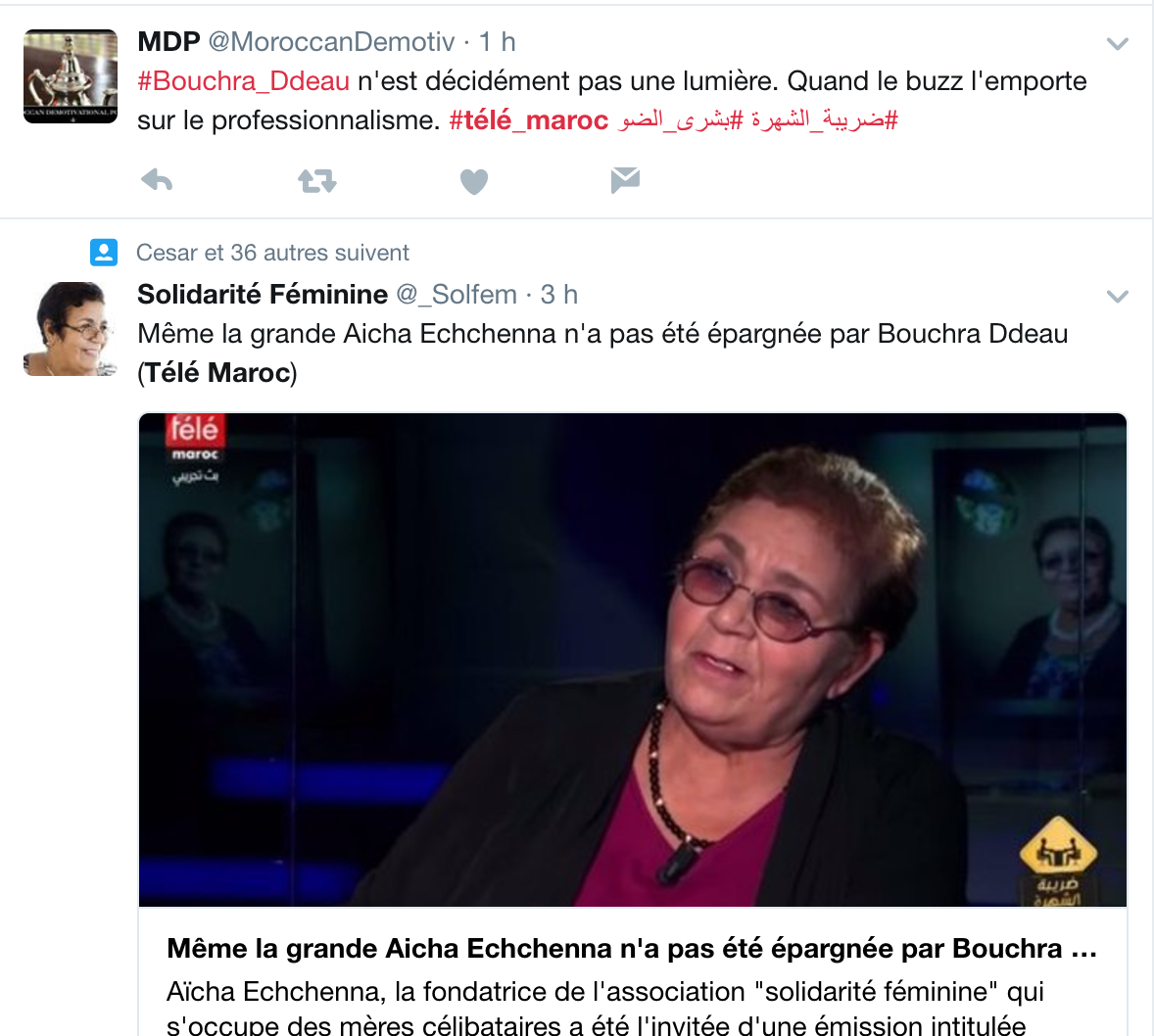 Aïcha Chenna malmenée sur le plateau de Télé Maroc, la toile s'indigne