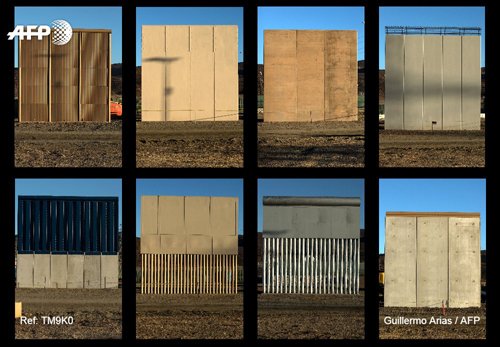 Présentation de prototypes pour le mur de Trump à la frontière