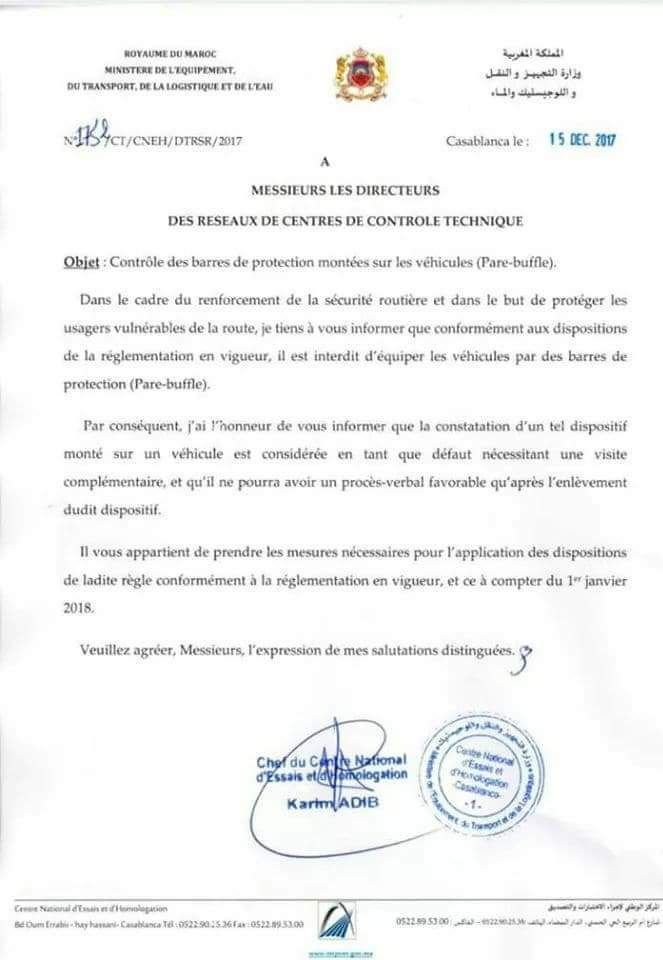 Contrôle technique des véhicules. Les pare-buffles interdits à partir de janvier 2018