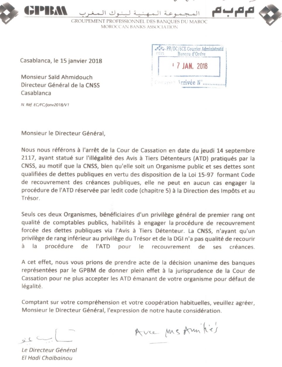 Les banques n'exécuteront plus les ATD de la CNSS Les banques n'exécuteront plus les ATD de la CNSS