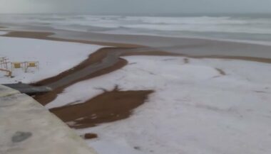 Vidéo. La plage des Nations recouverte de grêlons