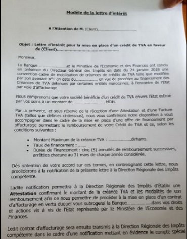 Financement bancaire des arriérés de TVA: voici comment ça démarre