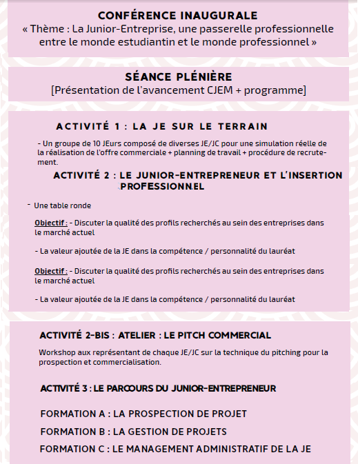 2ème édition du Séminaire nationale des affaires juridiques, administratives et financières des Junior-Entreprises au Maroc