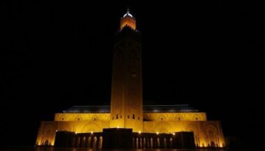 En images, extinction des lumières de la Mosquée Hassan II de Casablanca pour le &ldquo;Earth Hour 2018&rdquo;